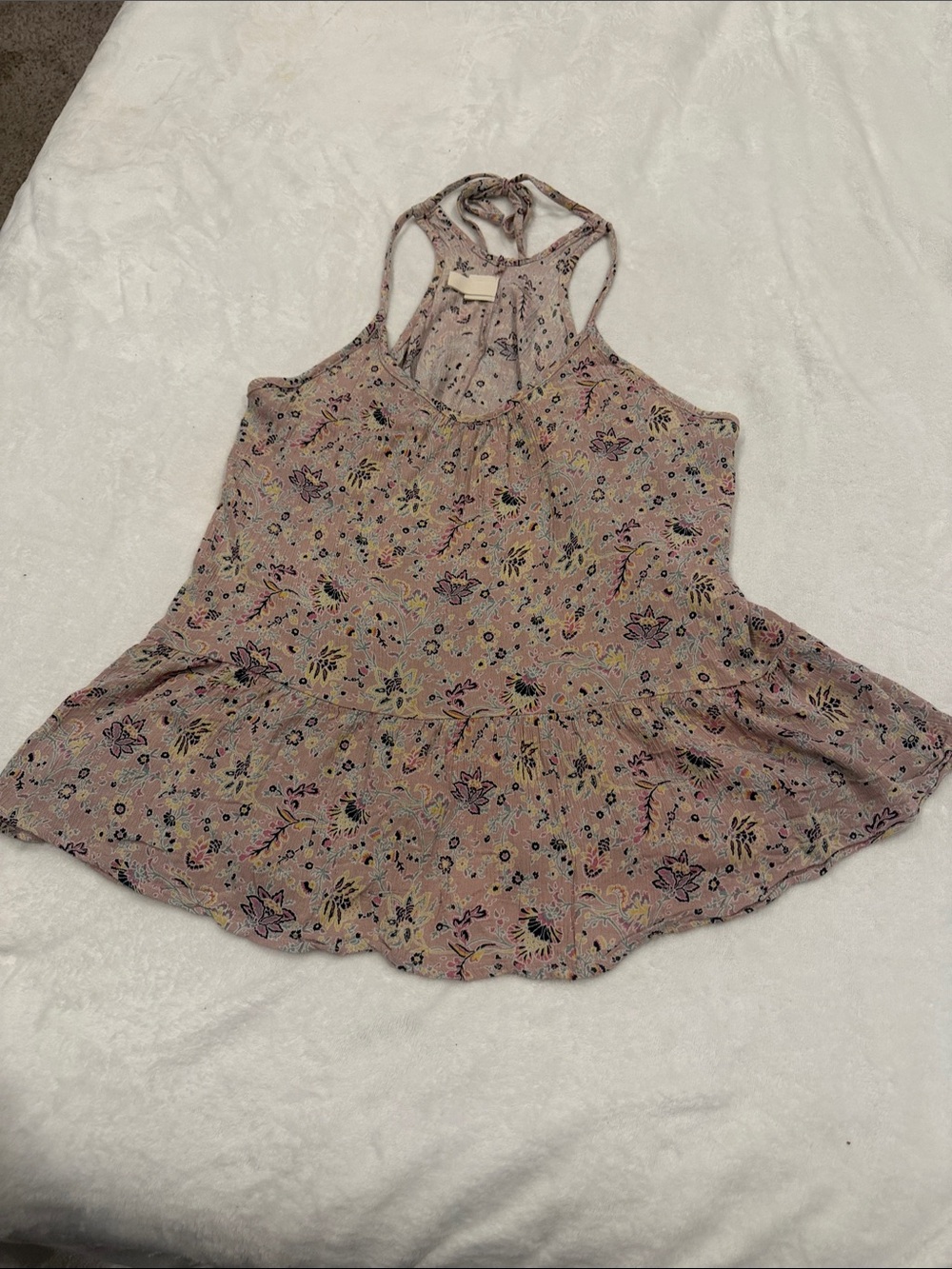 Mossimo Supply Co. Pink Floral Racerback Tank